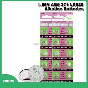 20pcs Alkaline Cell Coin Battery 1.55V AG6 LR920 Button Batteries 371A CX69 LR920W 371 L921 SR927 171 G6A AG 6 For Watch Toys