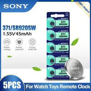 5PCS Sony 371 SR920SW AG6 920 LR920 LR69 171 370A 371A 1.55V Silver Oxide Battery For Watch Calculator Button Cell Coin 5PCS Sony 371 SR920SW AG6 920 LR920 LR69 171 370A 371A 1.55V Silver Oxide Battery For Watch Calculator Button Cell Coin