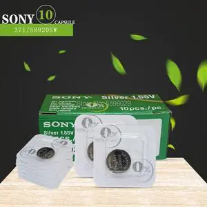 10Pc For Sony AG6 SR920 SR920SW 371 1.55V Single grain packing Battery Button Cell Watch Batteries Repair Accessories