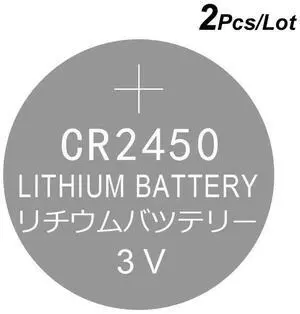 Lithium Button Cell Battery CR2450 3V 2 PCS Coin CR 2450 Replace 5029LC BR2450 BR2450-1W CR2450N ECR2450 DL2450 KCR2450 LM2450