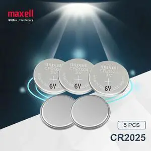 5pc maxell cr2025 Button Cell Batteries cr 2025 3V Lithium Coin Battery For Watch Calculator Weight Scale