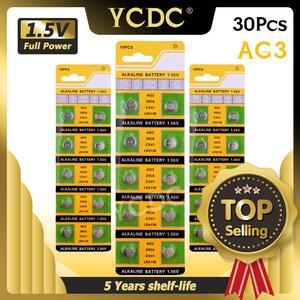 30pcs/lot 1.55V AG3 392A L736 LR41 392 384 SR41SW CX41 192 AG 3 Button Batteries For Watch Toys Remote Cell Coin Battery