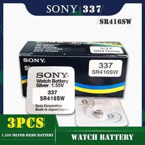 3PCS/lot For SONY 337 SR416SW 1.55V Silver Oxide Button Cell Battery LR416 337A AG6 for Watch Toys Single grain packing