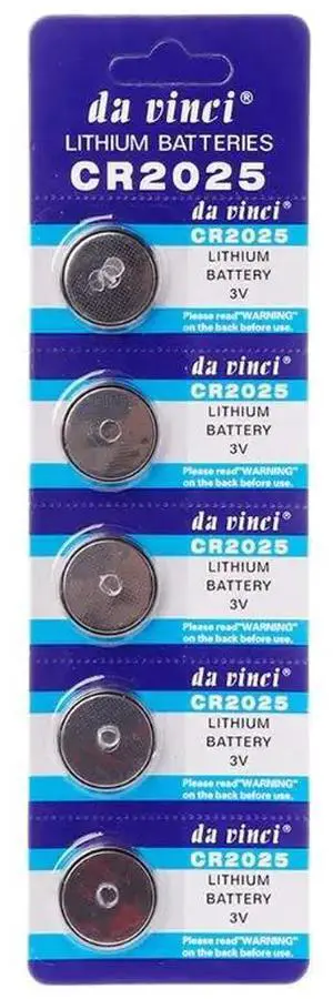 5PCS 5PCS Lithium Battery CR2025 3V Cell Coin Batteries DL2025 BR2025 KCR2025 CR 2025 Car Key Button Watch Computer Electronic