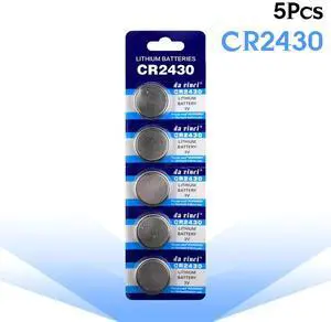 5pcs/pack CR2430 Button Batteries DL2430 BR2430 KL2430 Cell Coin Lithium Battery 3V CR 2430 For Watch Electronic Toys Controller