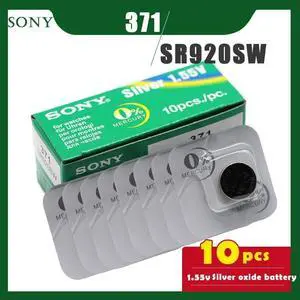 10PCS SONY 371 SR920SW 1.55V Silver Oxide Button Cell Battery 171 LR920 LR69 AG6 for Watch Toys Single grain packing 10PCS SONY 371 SR920SW 1.55V Silver Oxide Button Cell Battery 171 LR920 LR69 AG6 for Watch Toys Single grain packing