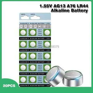 20pcs 30mAh 1.55V AG13 LR44 L1154 RW82 RW42 SR1154 SP76 pila SR44 Button Batteries For Watch Toys Remote etc Cell Coin Battery