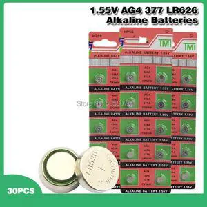 30pcs/pack AG4 LR626 377 Button Batteries SR626 177 Cell Coin Alkaline Battery 1.55V 626A 377A CX66W For Watch Toys Remote