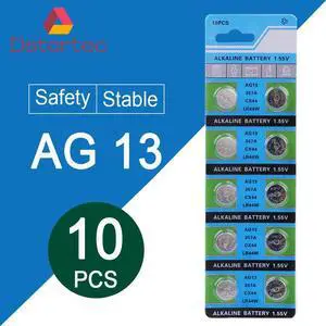 10pcs 30mAh 1.55V AG13  LR44 L1154 RW82 RW42 SR1154 SP76  pila SR44 Button Batteries For Watch Toys Remote etc Cell Coin Battery