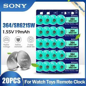 20PCS Sony 364 SR621SW AG1 LR621 621 164 531 SR60 LR60 1.55V Silver Oxide Battery For Watch Toy Calculator Meter Button Cell 20PCS Sony 364 SR621SW AG1 LR621 621 164 531 SR60 LR60 1.55V Silver Oxide Battery For Watch Toy Calculator Meter Button Cell