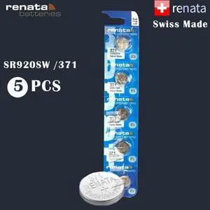 5Pcs/Lot Renata 371 Brand  Silver Oxide Watch Battery LONG LASTING SR920SW LR69 LR920 AG6 Button Coin Batteries