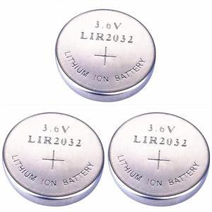 3pcs/lot Lithium Li-ion 40mAh 3.6V Rechargeable LIR2032 Button Cell Batteries Coin Battery Replace CR2032 BR2032 CR2332