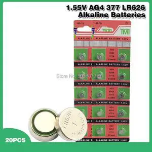 20pcs 1.55V AG4 LR626 377 Button Batteries G4 SR626 177 Cell Coin Alkaline Battery 626A 377A CX66W For Watch Toys Remote
