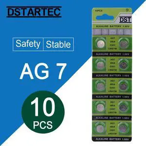 10pcs/card 30mAh 1.55V AG7 LR927 LR57 SR927W 399 GR927 395A AG 7 Battery Button Batteries For Watch Toys Remote Cell Coin Batte