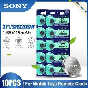 10PCS Sony 371 SR920SW AG6 920 LR920 LR69 171 370A 371A 1.55V Silver Oxide Battery For Watch Calculator Button Cell 10PCS Sony 371 SR920SW AG6 920 LR920 LR69 171 370A 371A 1.55V Silver Oxide Battery For Watch Calculator Button Cell