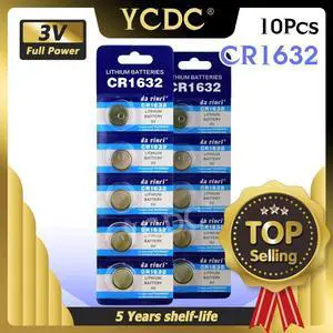 10pcs/pack CR1632 Button Batteries LM1632 BR1632 ECR1632 Cell Coin Lithium Battery 3V CR 1632 For Watch Electronic Toy Remote