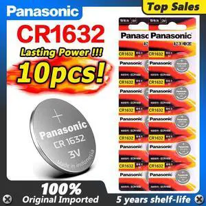 10pcs Cr1632 CR 1632 3v Button Battery Car Toy Lithium Li Ion Battery BR1632 ECR1632 DL1632 KCR1632 For Computer Watch Clock