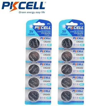 10Pcs PKCELL CR2450 3V CR 2450 DL2050 BR2450 Lithium Button Cell Battery For Remote Control LED tea light vibes Calculators Car