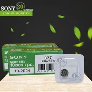 20pcs FOR SONY 1.55V AG4 377A 377 LR66 LR626 SR626SW SR66 AG4 AG 4 Button Batteries Single grain packing