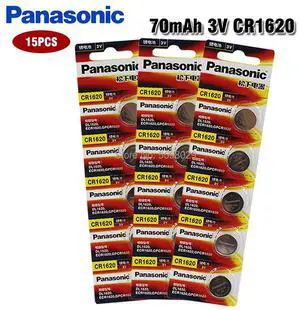 15x  CR1620 Button Cell Coin Batteries CR1620 Car Remote Control Electric Alarm 3V Lithium Battery Suitable Watch