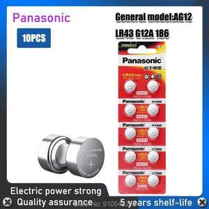 10PCS   Alkaline Battery AG13 1.5V LR43 Button Coin Cell Watch Toys Batteries Control Remote SR43 186 SR1142 LR1142
