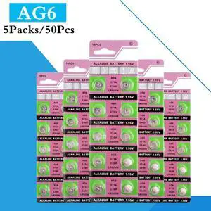 50PCS/ 5 Pack  AG6 LR920 371 L921 Button Batteries SR920 171 Cell Coin Alkaline Battery 1.55V 370A LR69  For Watch Toys Remote