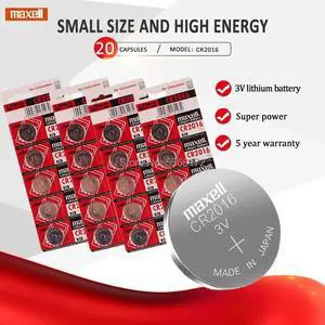 20Pcs For maxell CR2016 3V Lithium li-liom Battery DL2016 ECR2016 LM2016 BR2016 CR 2016 Button cell Coin Batteries watch toys