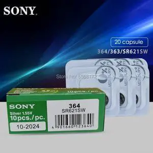 20pcs/Lot FOR SONY AG1 364 LR621 164 SR60 SR621SW 1.55V Watch Button Coin Cell Battery Single grain packing