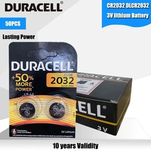 50PCS DURACELL CR2032 Button Cell Battery 3V Lithium Batteries for Watch Toys Computer Calculator Control DL/CR 2032 50PCS DURACELL CR2032 Button Cell Battery 3V Lithium Batteries for Watch Toys Computer Calculator Control DL/CR 2032