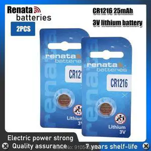 2PCS RENATA  CR1216 CR 1216 1216 Watch Clock Lithium Battery Pilas DL1216 BR1216 ECR1216 5034LC LM1216 Button Coins Cells