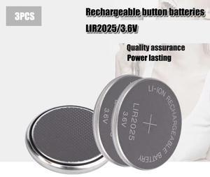 5PCS  LIR2025 Li-ion Rechargeable Battery 3.6V Lithium Button Batteries for Watch Computer Replaces LIR 2025 CR2025/ML2025