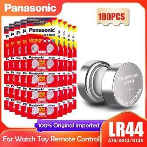 100PCS  LR44 LR 44 A76 AG13 1.5V Button Cell Coin G13A LR44 LR1154 SR1154 357A SR44 SR44SW SR44W GP76 Toy Watch Battery