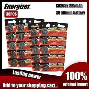 30PCS Energizer CR2032 CR 2032 DL2032 ECR2032 3V Lithium Battery For Watch Toy Calculator Car Remote Control Button Coin Cell