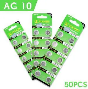Lowest Price++Pile Montre+ +Hot Selling+ 50x LR1130 AG10 V10GA Cell Battery Watch Button Coin 189 389 390 LR54 Batteries 21