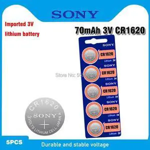 5pcs/Lot For Sony CR1620 1620 ECR1620 DL1620 280-208 3V Cell Battery Lithium Button Battery Coin Batteries For Watches clocks