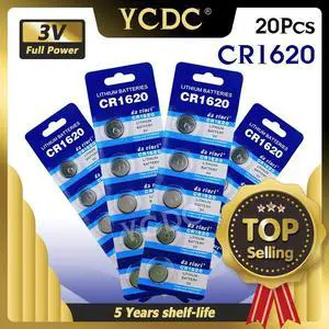 2020  promotional 20pcs 3v CR1620 CR 1620 coin cells 1620 ECR1620 Button Battery 3 V Volt CR1620 Lithium-ion Coin Battery
