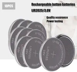 10PCS/LOT LIR2025 Rechargeable Battery for BMW Car Key Li-ion Battery Button/Coin Cell 3.6V 30mAh Repleace CR2025