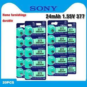 20Pcs SONY 1.55V AG4 377A 377 LR66 LR626 SR626SW SR66 AG4 AG 4 Button Batteries For Watch Toys Remote Cell Coin Battery 20Pcs SONY 1.55V AG4 377A 377 LR66 LR626 SR626SW SR66 AG4 AG 4 Button Batteries For Watch Toys Remote Cell Coin Battery