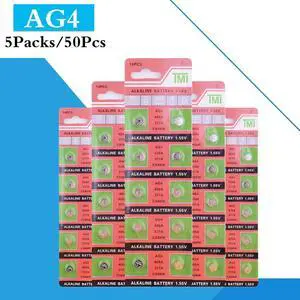 50PCS/ 5 Pack AG4 LR626 377A Button Batteries SR626 LR66 177 Cell Coin Alkaline Battery 1.55V   CX66W For Watch Toys Remote