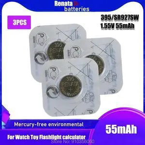 3PCS RETAIL Brand Renata LONG LASTING 395 SR927SW LR57 LR927 AG7 Watch Battery Button Coin Cell Swiss Made Original