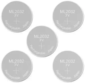 Rechargeable Battery ML2032 3V Lithium Button Built-in Coin Cell Batteries ML 2032 Replaces CR2032 Emergency Backup Stand-by