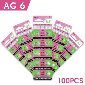 100pcs Alkaline Cell Coin Battery 1.55V AG6 LR920 Button Batteries 371A CX69 LR920W 371 L921 SR927 171 G6A AG 6 For Watch Toys