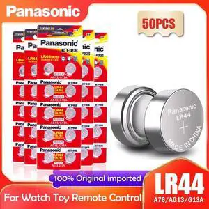 50PCS  LR44 LR 44 A76 AG13 1.5V Button Cell G13A LR44 LR1154 SR1154 357A SR44 SR44SW SR44W GP76 Toy Watch Clock Battery