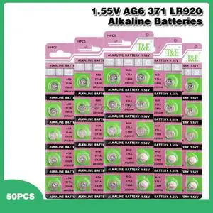 50pcs AG6 AG 6 SR290SW LR921 Watch Clock Pilas Alkaline Batteries SR920SW LR920SW Button Coin Cell Battery For Computer Toys