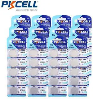 60Pcs/12Card PKCELL 5029LC CR2450 2450 ECR2450 KCR2450 LM2450 button cell coin battery 3V lithium watch Battery