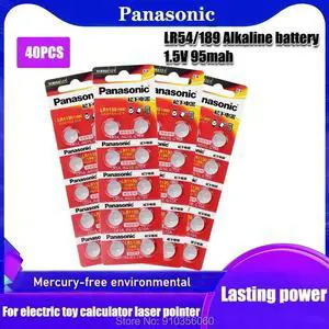 40pcs 1.55V  AG10 Button Battery LR1130 389 SR1130 189 LR54 Cell Coin Alkaline Batteries SR54 389 For Watch Toys Remote