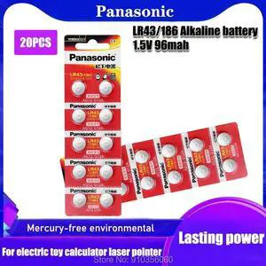 20pcs  1.55V AG12 186 LR43 SR43 LR1142 V12GA AG 12 Button Batteries For Watch Toys Remote etc; Cell Coin Battery