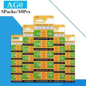 50PCS/5 Pack AG0 LR69 LR521  Button Batteries SR521 LR63 379A Cell Coin Alkaline Battery 1.55V 379 SR63 For Watch Toys Remote