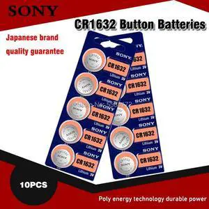 10pc/lot For Sony CR1632 Button Cell Battery For Watch Car Remote Key cr 1632 ECR1632 GPCR1632 3v Lithium Battery