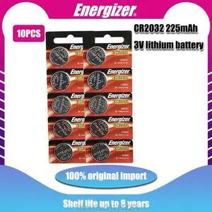 10PCS Energizer CR2032 Button Cell Battery 3V Lithium Batteries for Watch Toys Computer Calculator Control DL/CR 2032